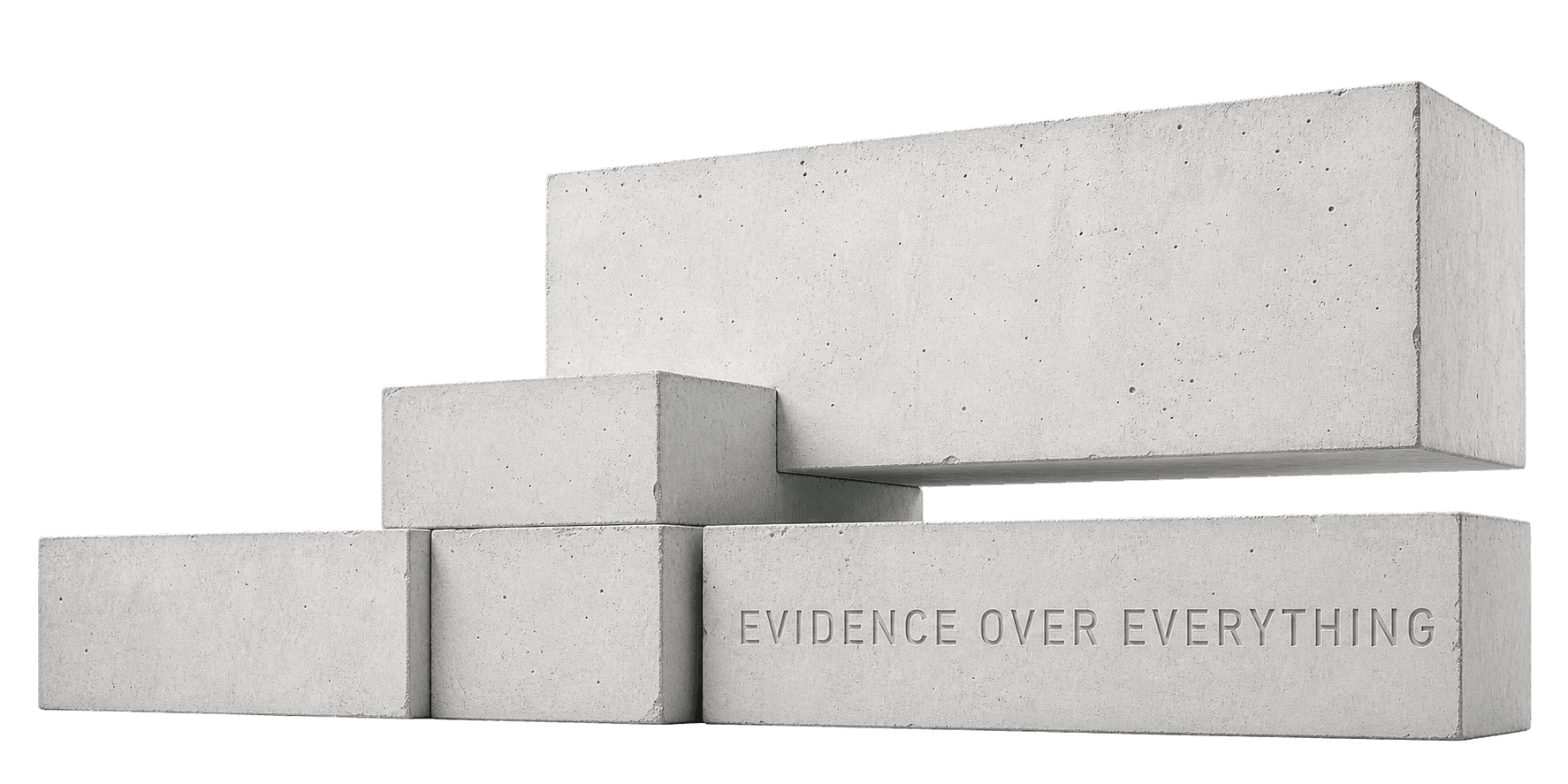 White concrete evidence blocks